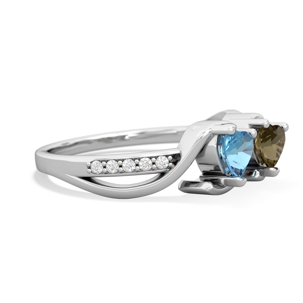 Blue Topaz Side By Side 14K White Gold ring R3090