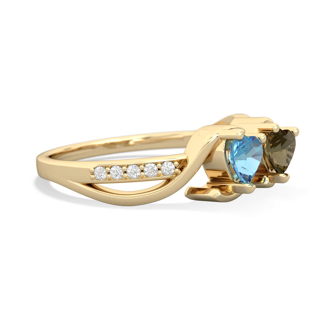 Blue Topaz Side By Side 14K Yellow Gold ring R3090