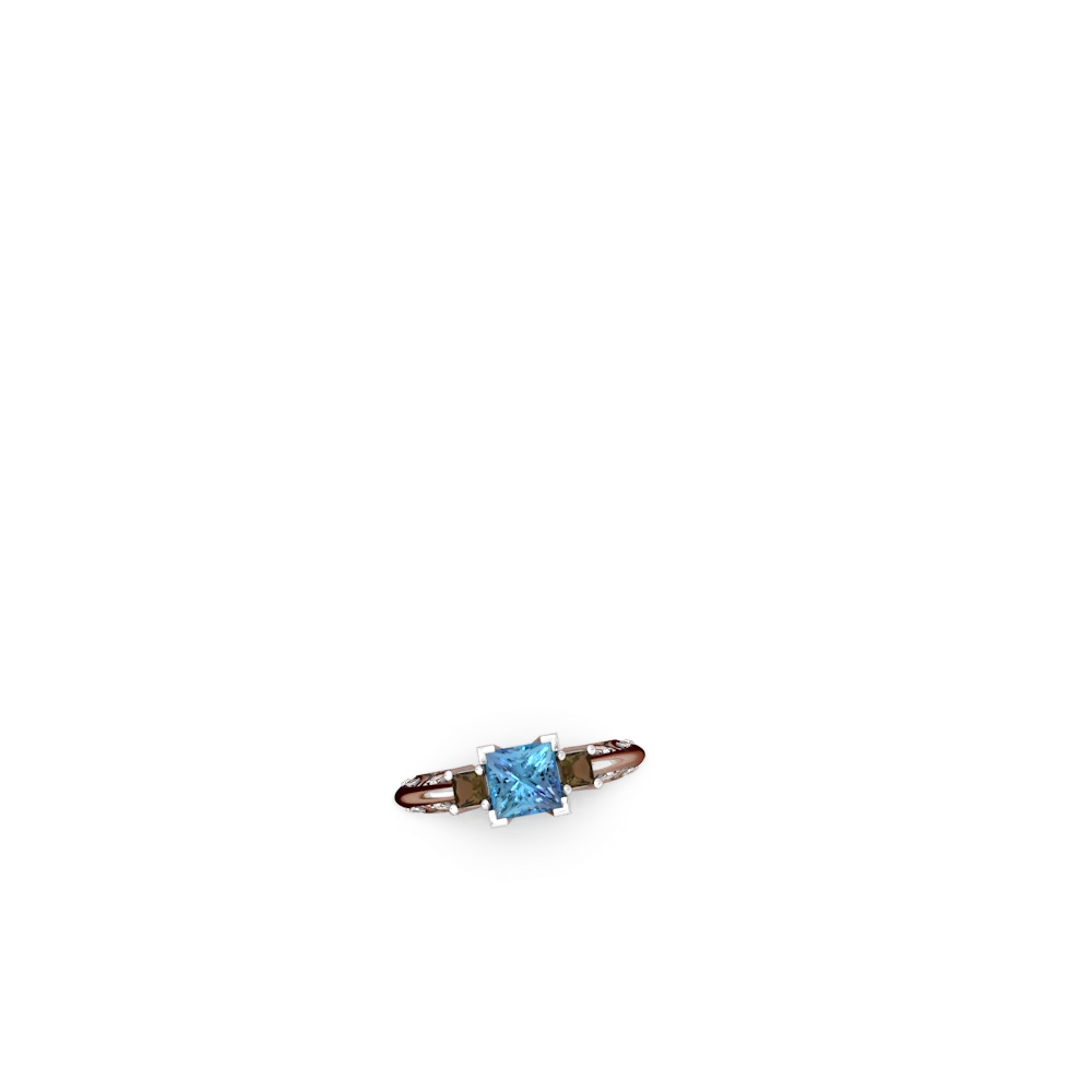 Blue Topaz Eternal Embrace Engagement 14K White Gold ring C2001