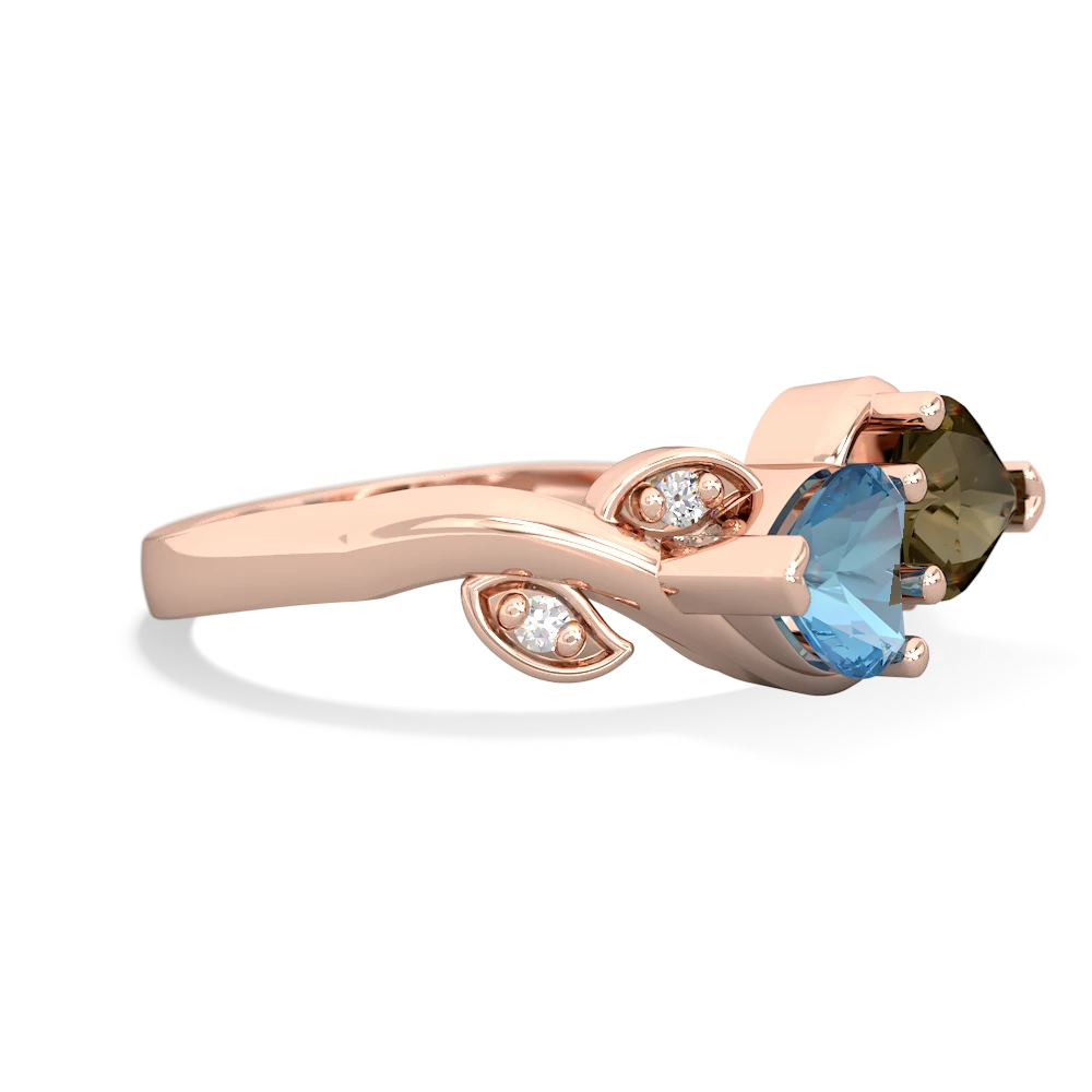 Blue Topaz Floral Elegance 14K Rose Gold ring R5790