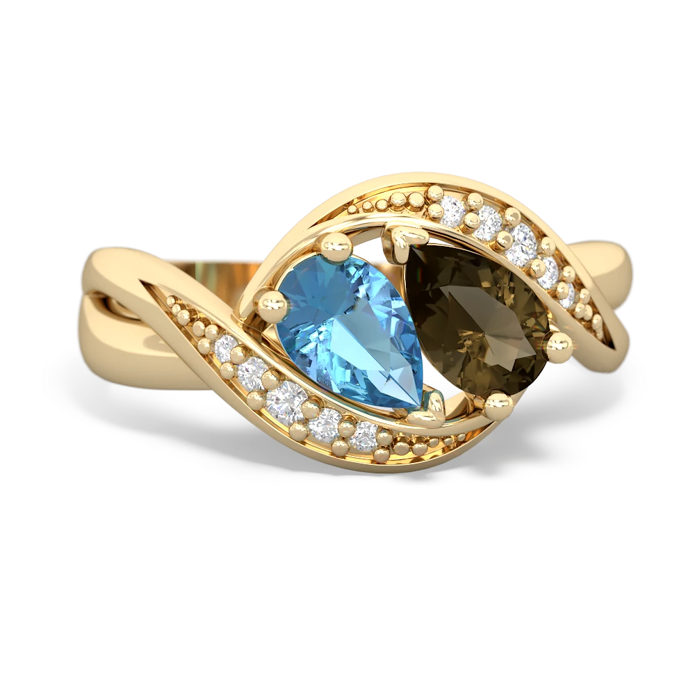 Blue Topaz Summer Winds 14K Yellow Gold ring R5342