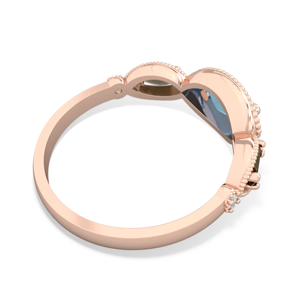 Blue Topaz Milgrain Marquise 14K Rose Gold ring R5700