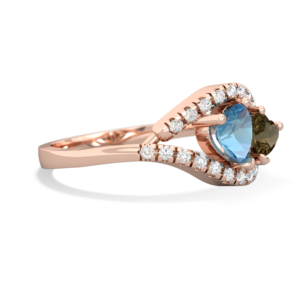 Blue Topaz Mother And Child 14K Rose Gold ring R3010