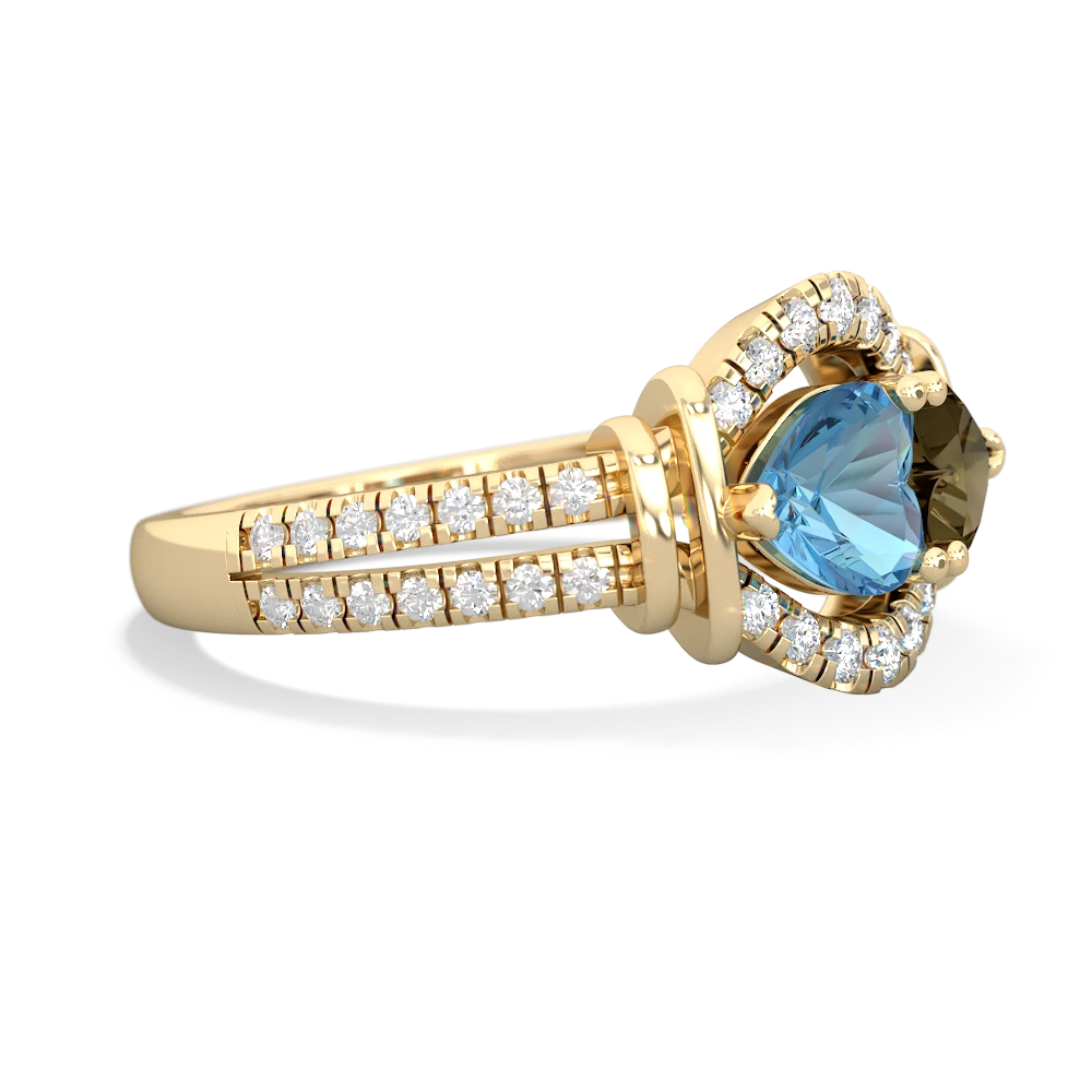 Blue Topaz Art-Deco Keepsake 14K Yellow Gold ring R5630