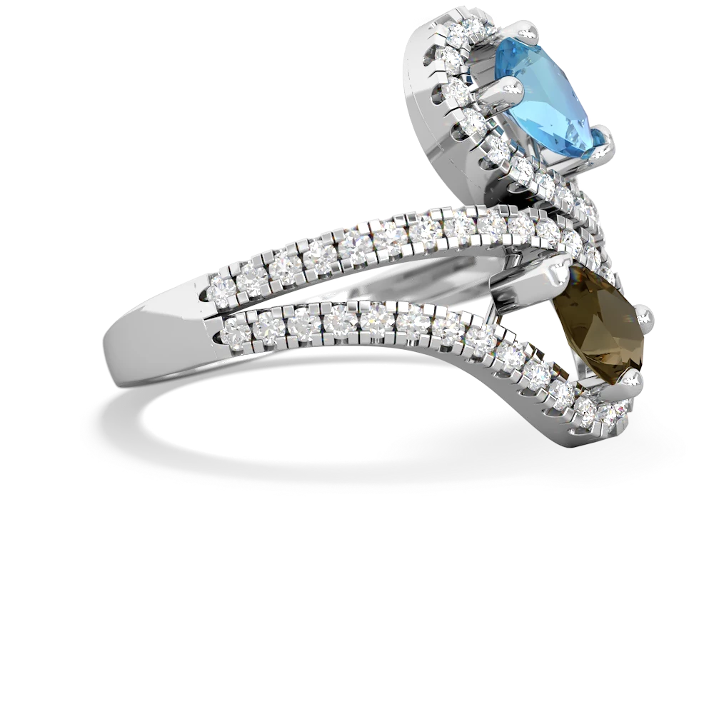 Blue Topaz Diamond Dazzler 14K White Gold ring R3000