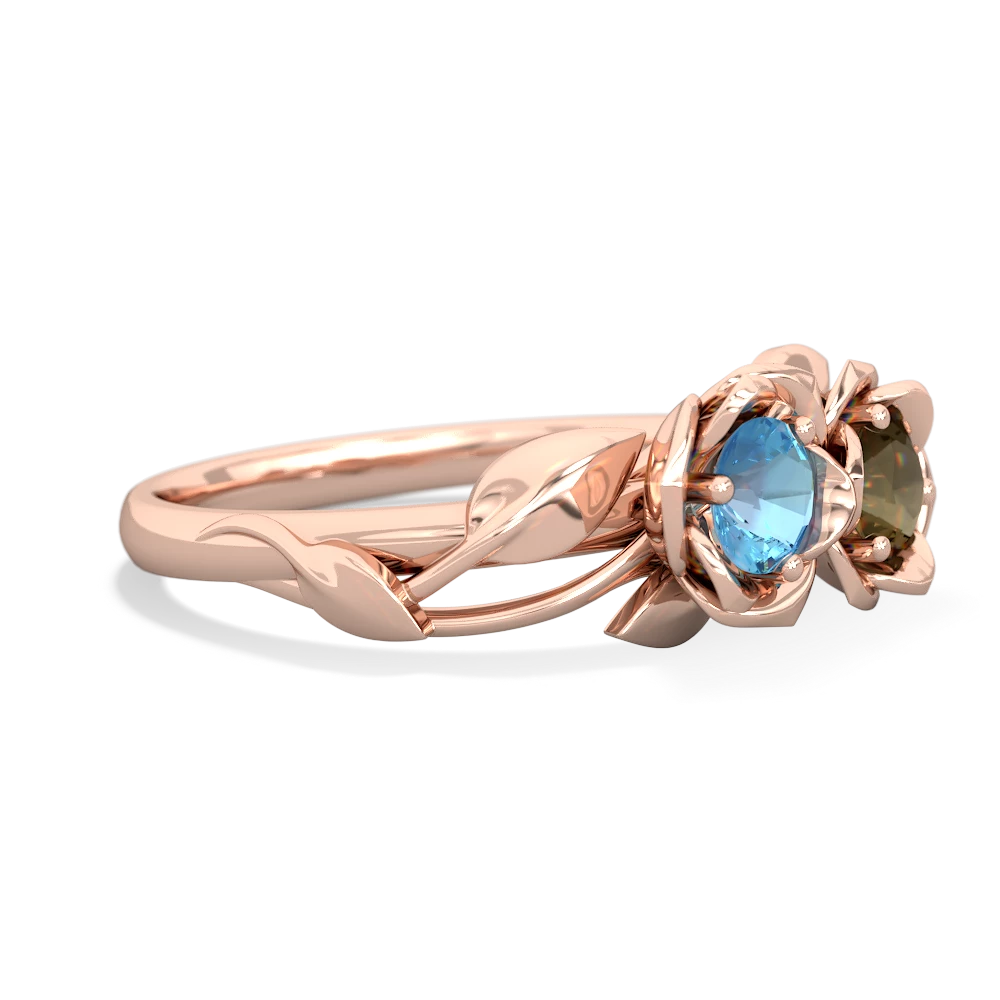 Blue Topaz Rose Garden 14K Rose Gold ring R5510