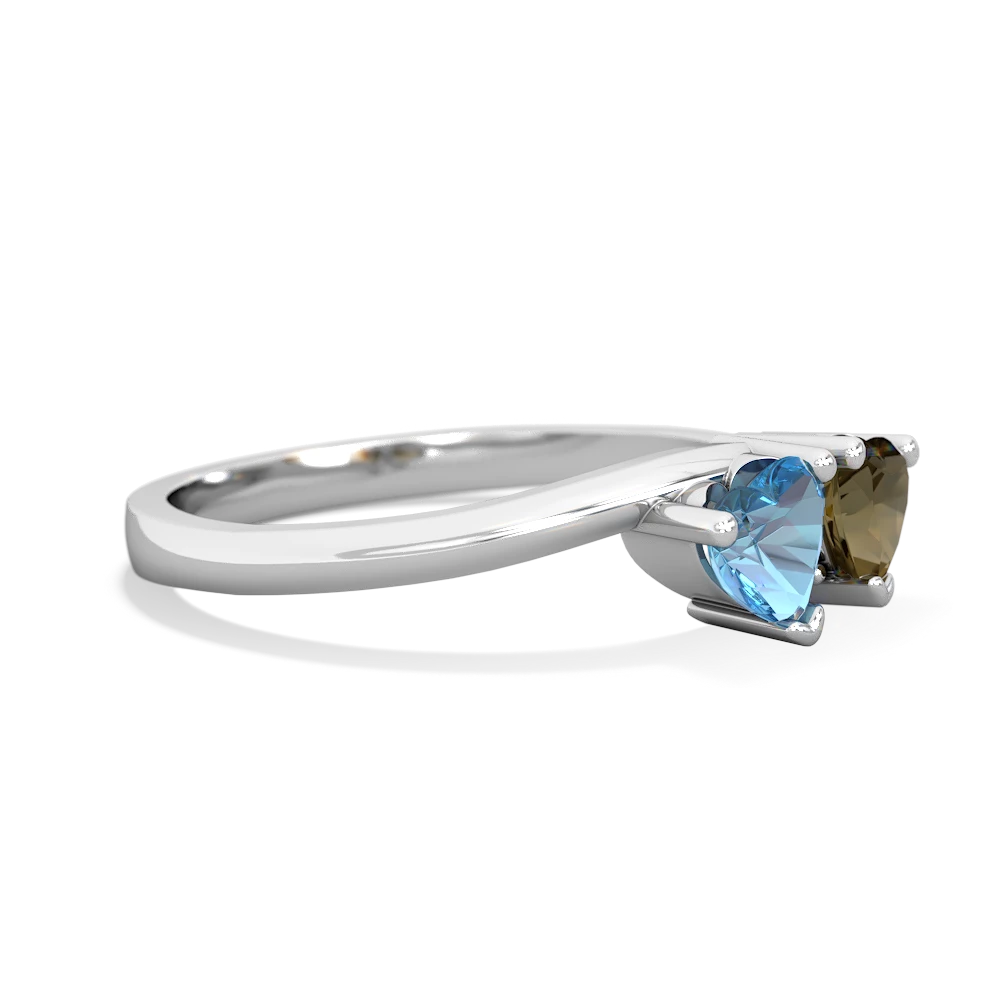 Blue Topaz Sweethearts 14K White Gold ring R5260