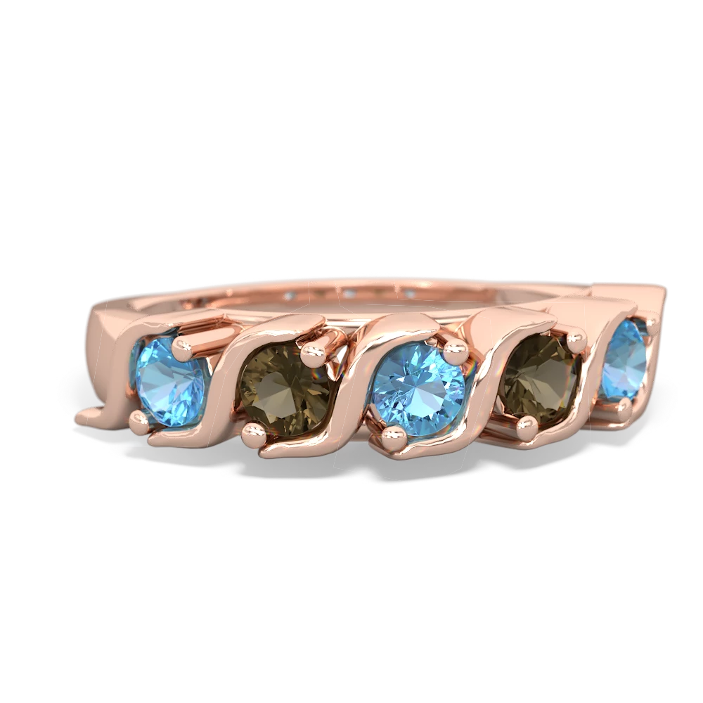 Blue Topaz Anniversary Band 14K Rose Gold ring R2089