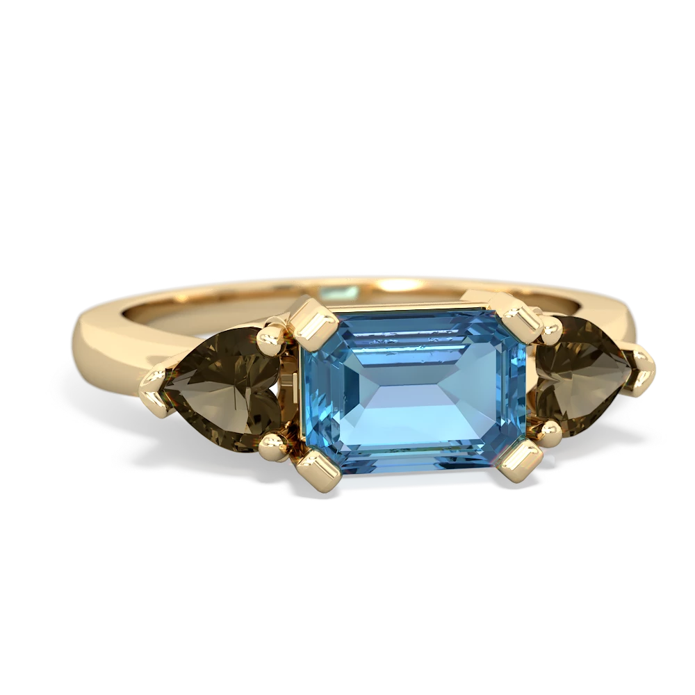 Blue Topaz Three Stone 14K Yellow Gold ring R5235