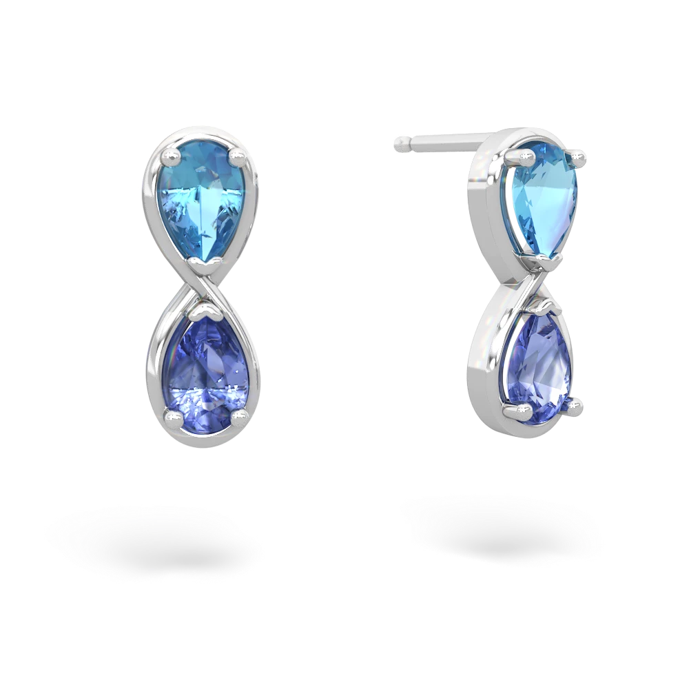 Blue Topaz Infinity 14K White Gold earrings E5050