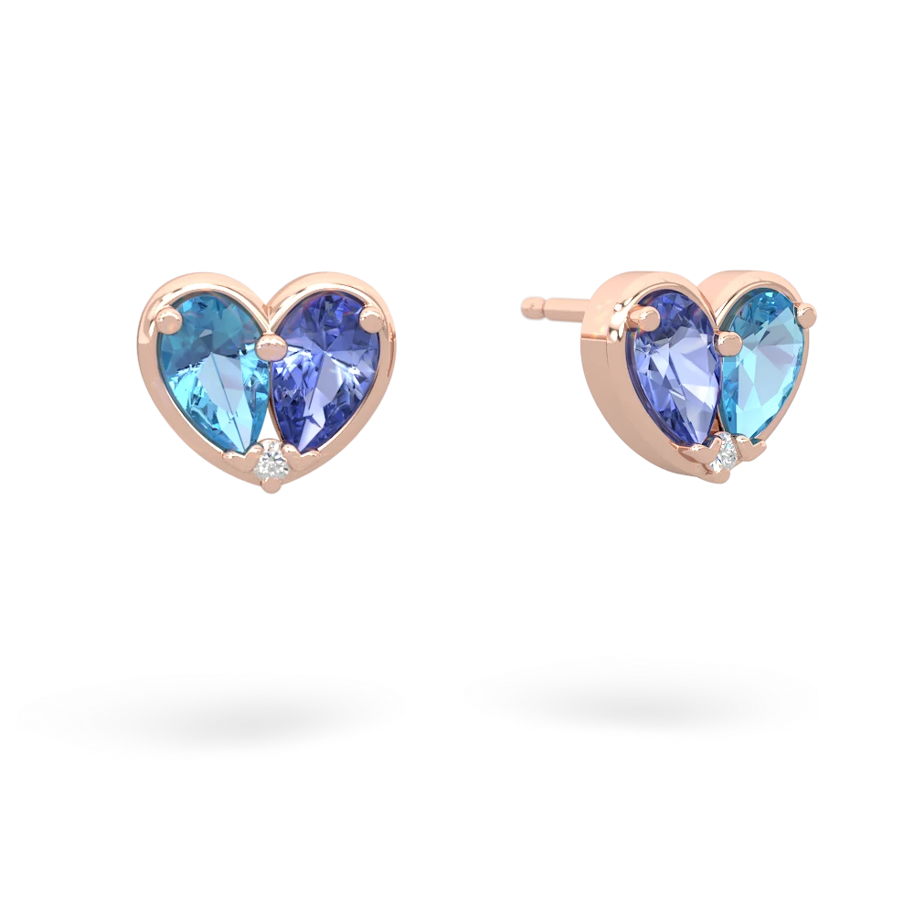 Blue Topaz 'Our Heart' 14K Rose Gold earrings E5072