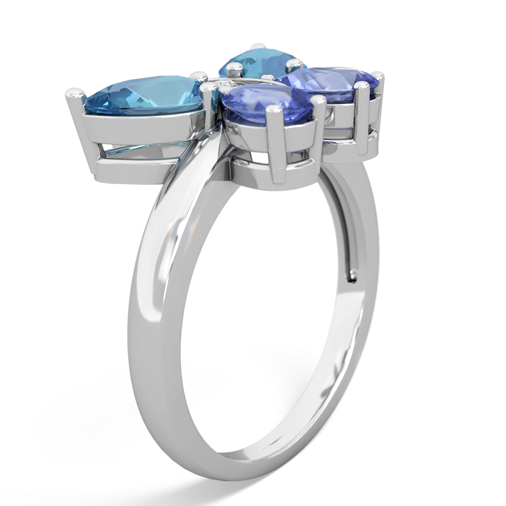 Blue Topaz Butterfly 14K White Gold ring R2215