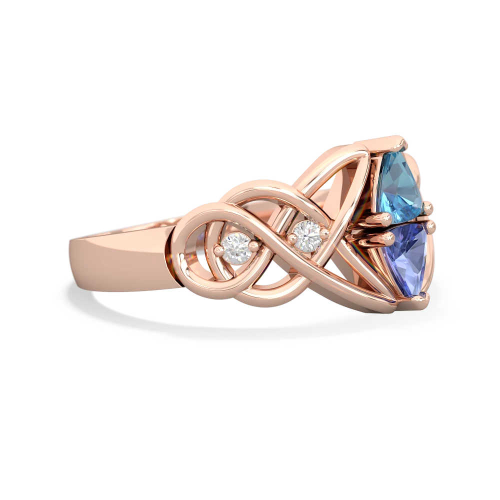 Blue Topaz Keepsake Celtic Knot 14K Rose Gold ring R5300