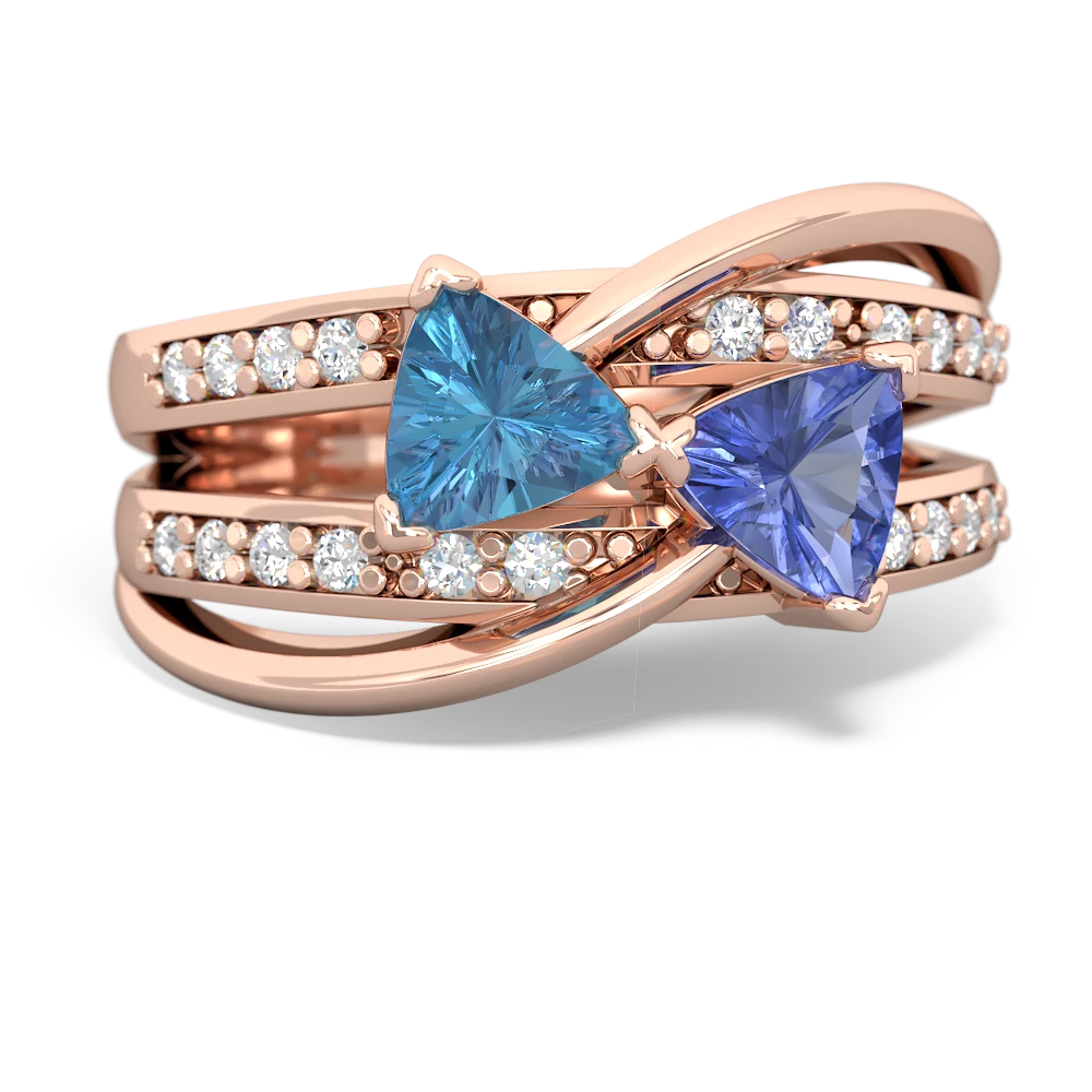 Blue Topaz Bowtie 14K Rose Gold ring R2360