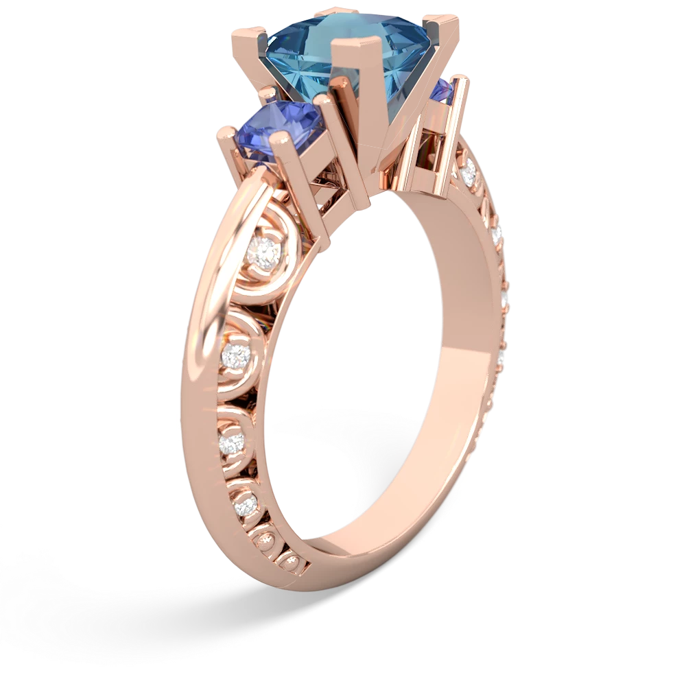 Blue Topaz Eternal Embrace Engagement 14K Rose Gold ring C2001