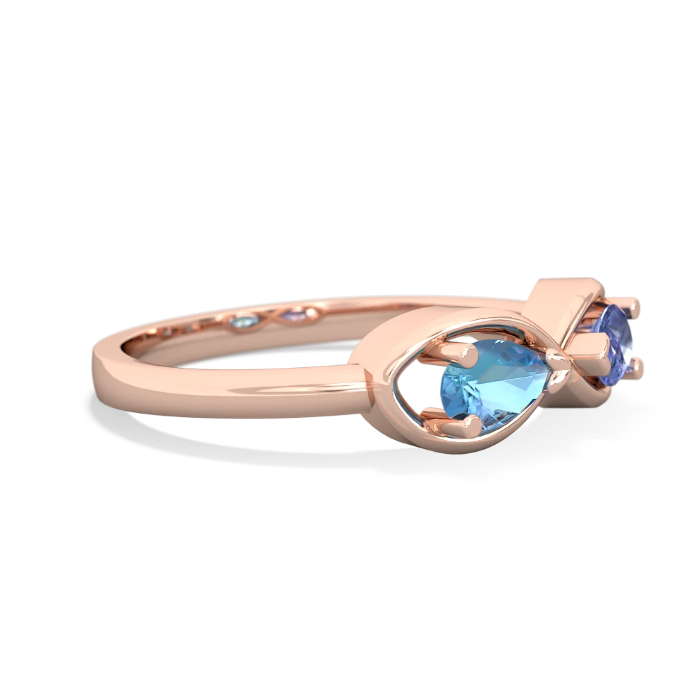 Blue Topaz Infinity 14K Rose Gold ring R5050