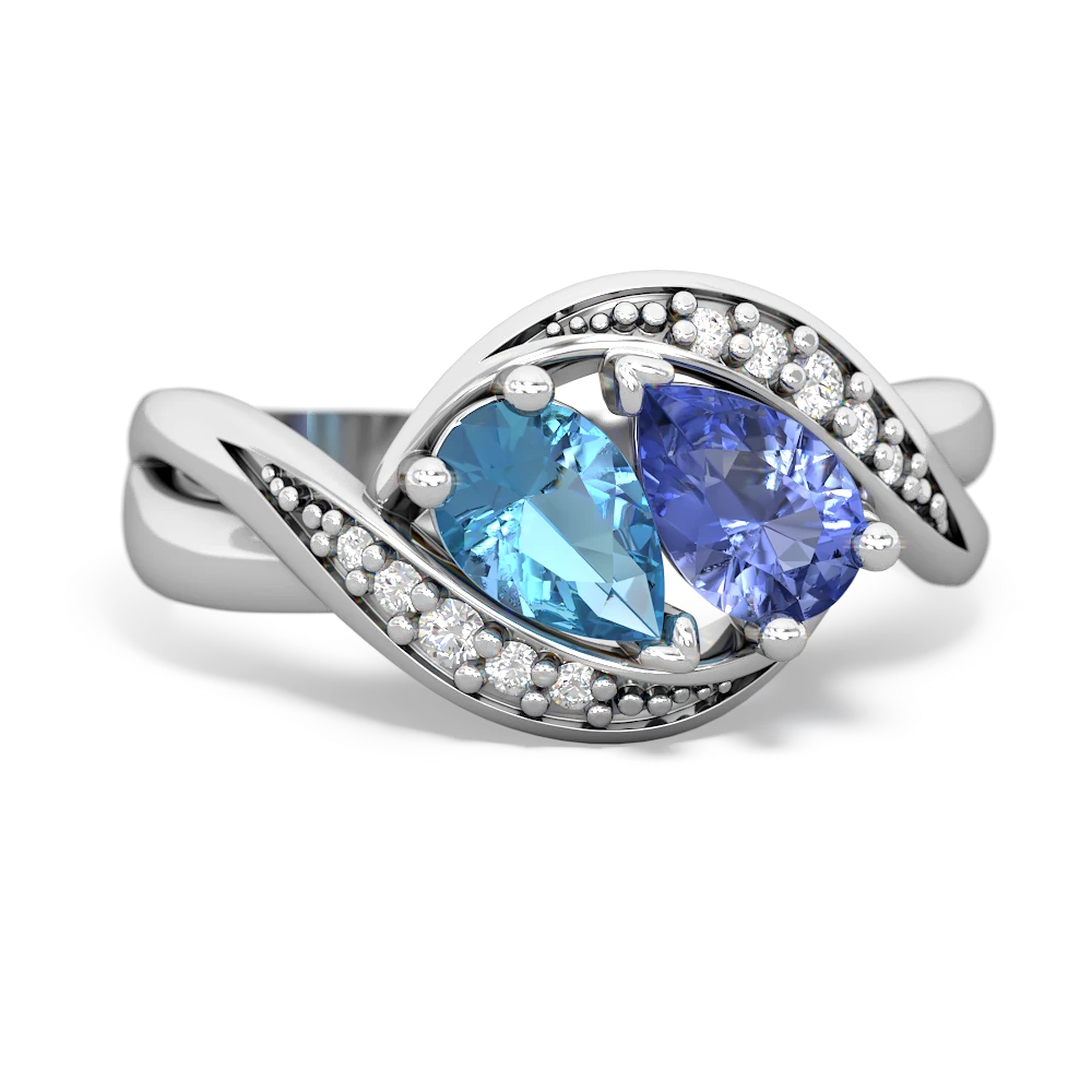 Blue Topaz Summer Winds 14K White Gold ring R5342