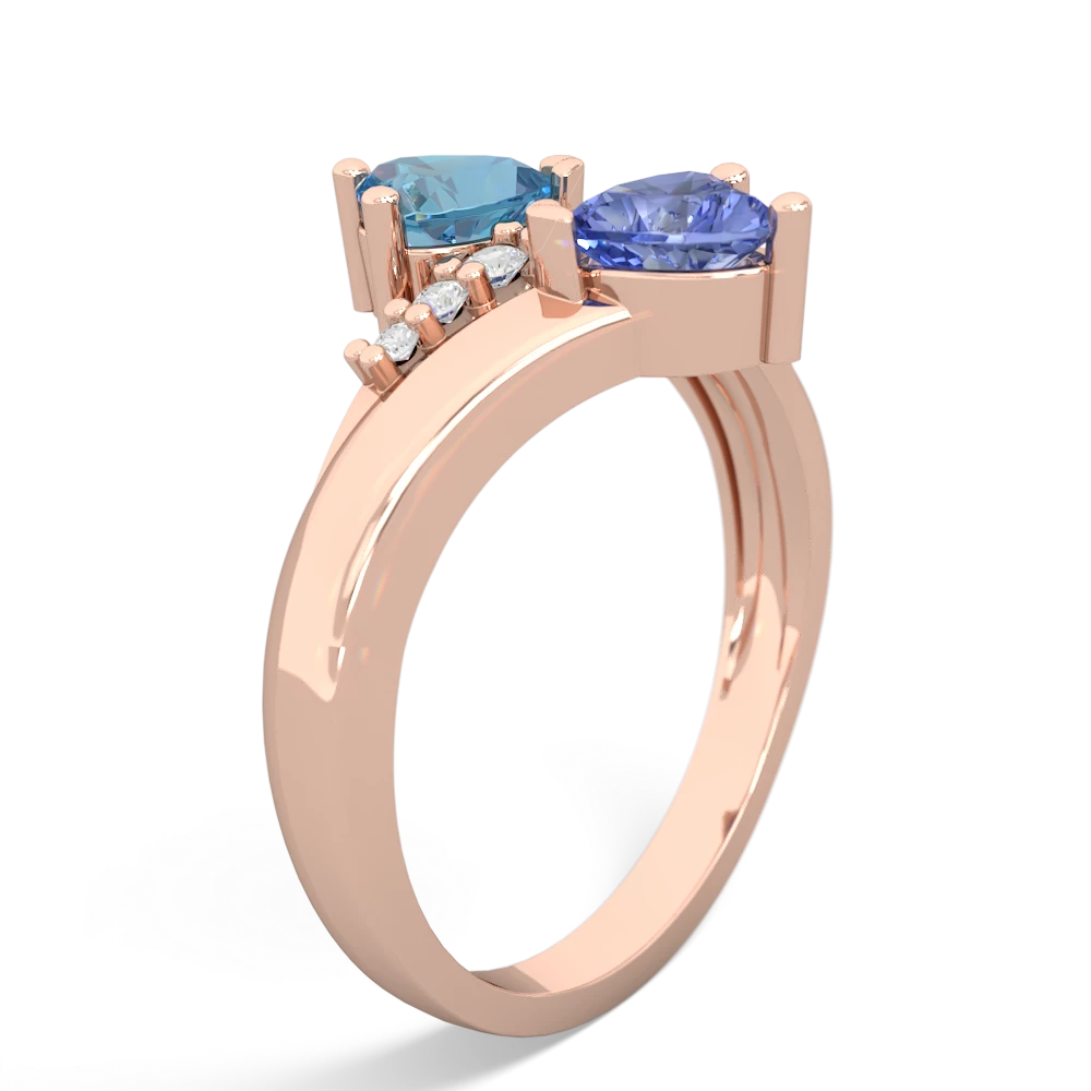 Blue Topaz Heart To Heart 14K Rose Gold ring R2064