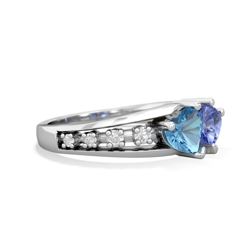 Blue Topaz Heart To Heart 14K White Gold ring R3342