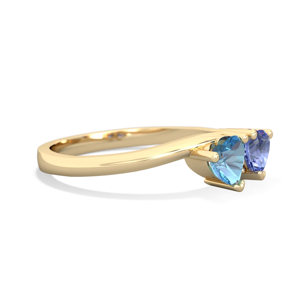 Blue Topaz Sweethearts 14K Yellow Gold ring R5260