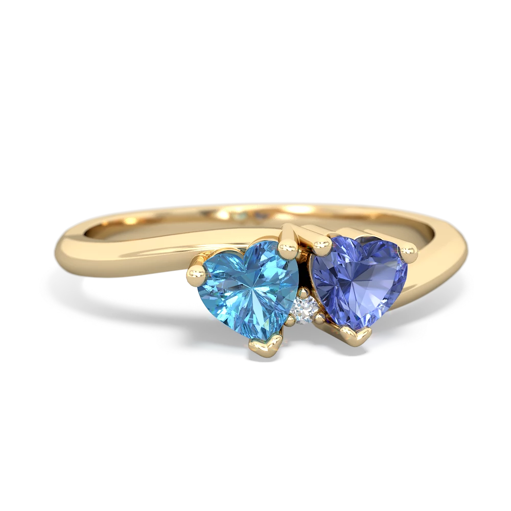 Blue Topaz Sweethearts 14K Yellow Gold ring R5260