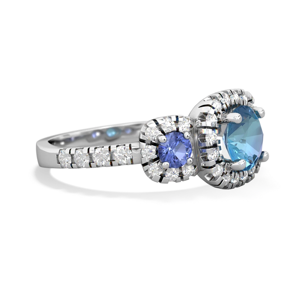 Blue Topaz Regal Halo 14K White Gold ring R5350