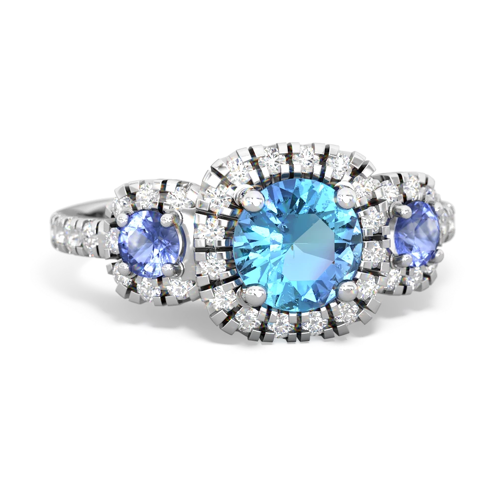 Blue Topaz Regal Halo 14K White Gold ring R5350