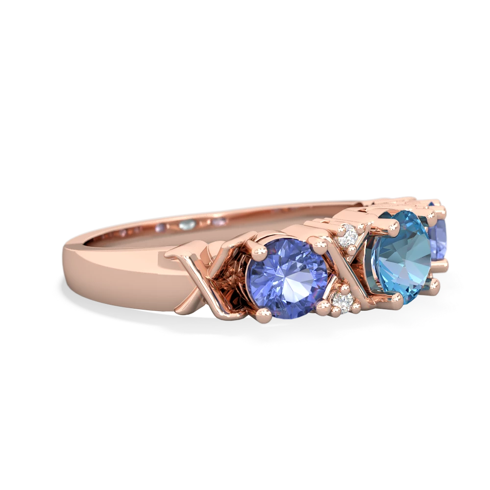 Blue Topaz Hugs And Kisses 14K Rose Gold ring R5016