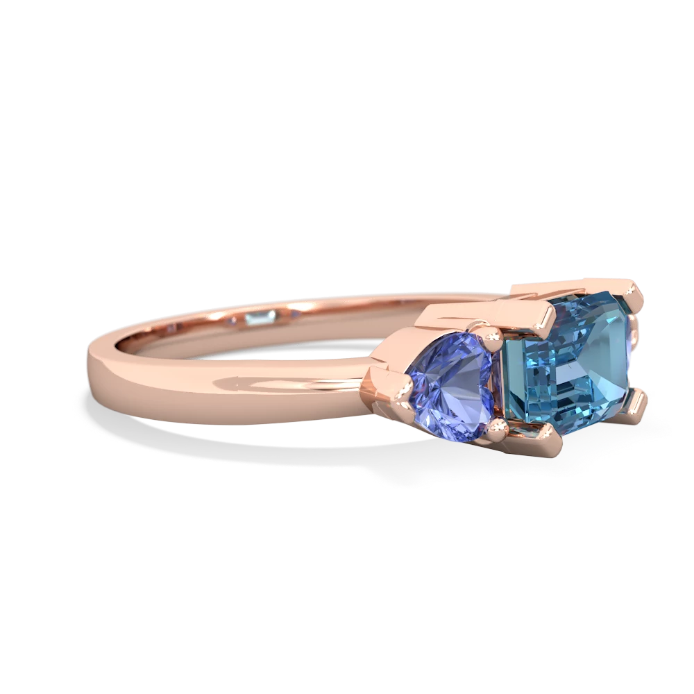 Blue Topaz Three Stone 14K Rose Gold ring R5235