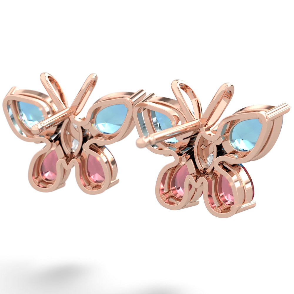 Blue Topaz Butterfly 14K Rose Gold earrings E2215