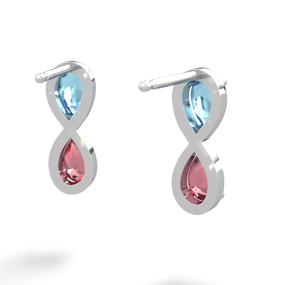 Blue Topaz Infinity 14K White Gold earrings E5050