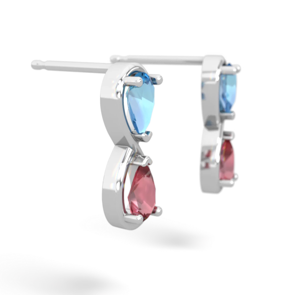 Blue Topaz Infinity 14K White Gold earrings E5050