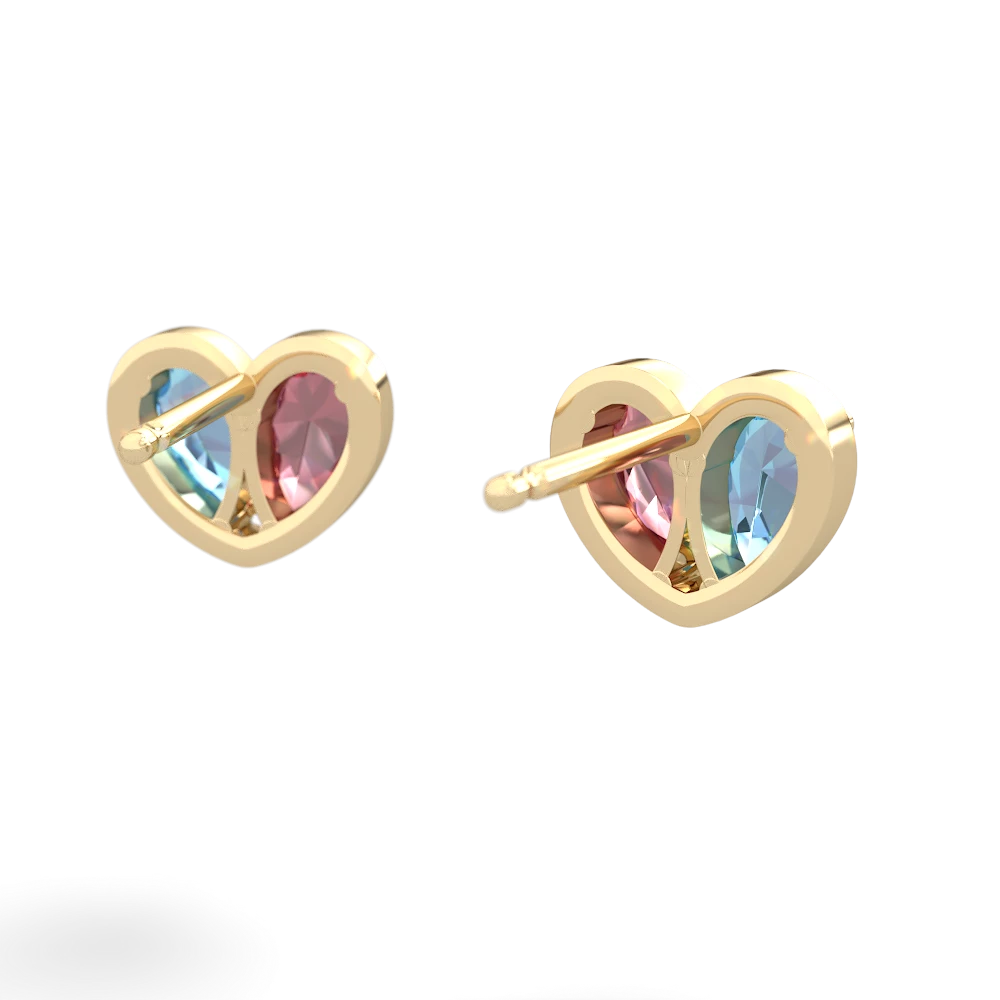 Blue Topaz 'Our Heart' 14K Yellow Gold earrings E5072