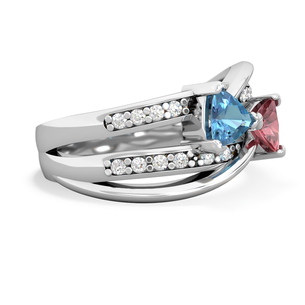 Blue Topaz Bowtie 14K White Gold ring R2360