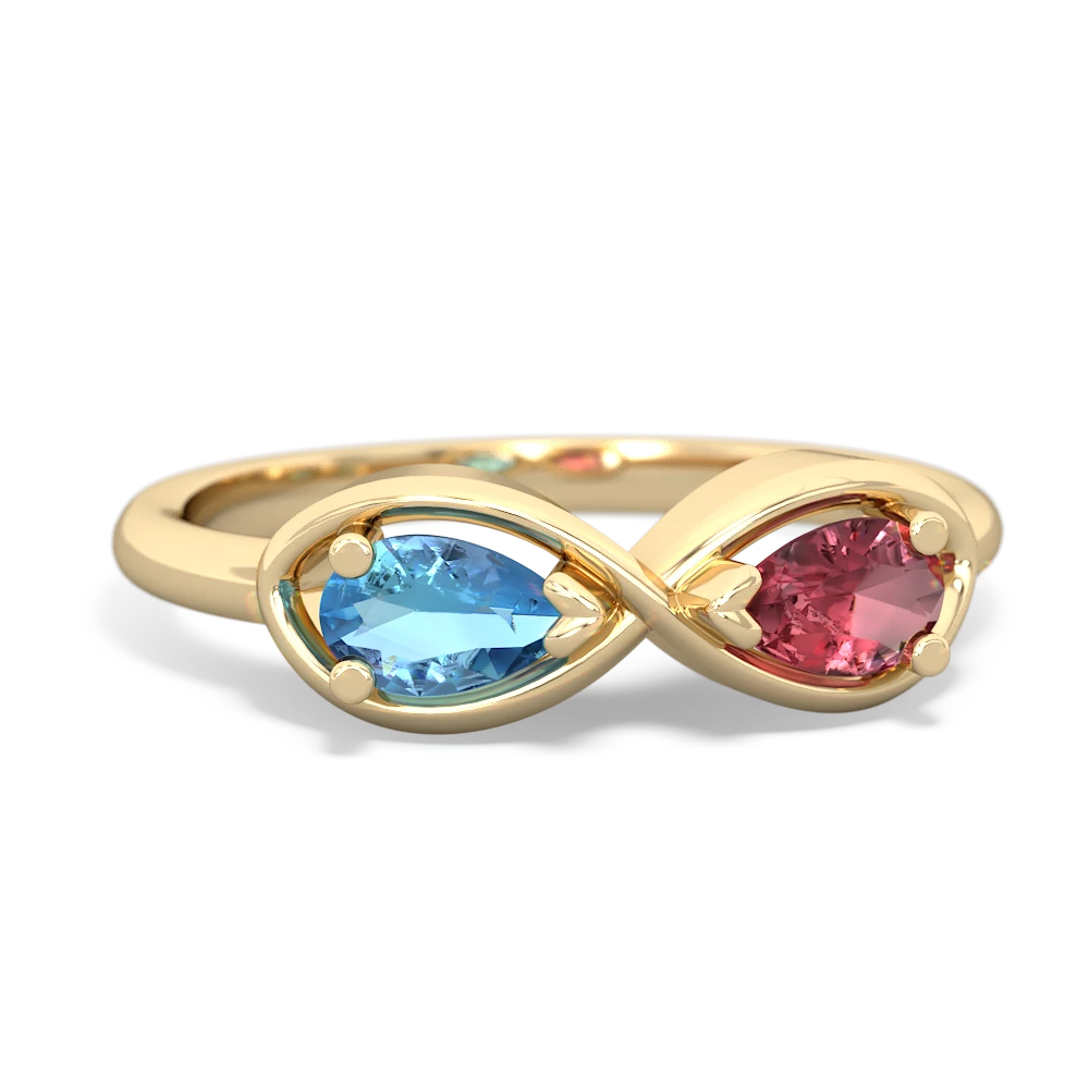 Blue Topaz Infinity 14K Yellow Gold ring R5050