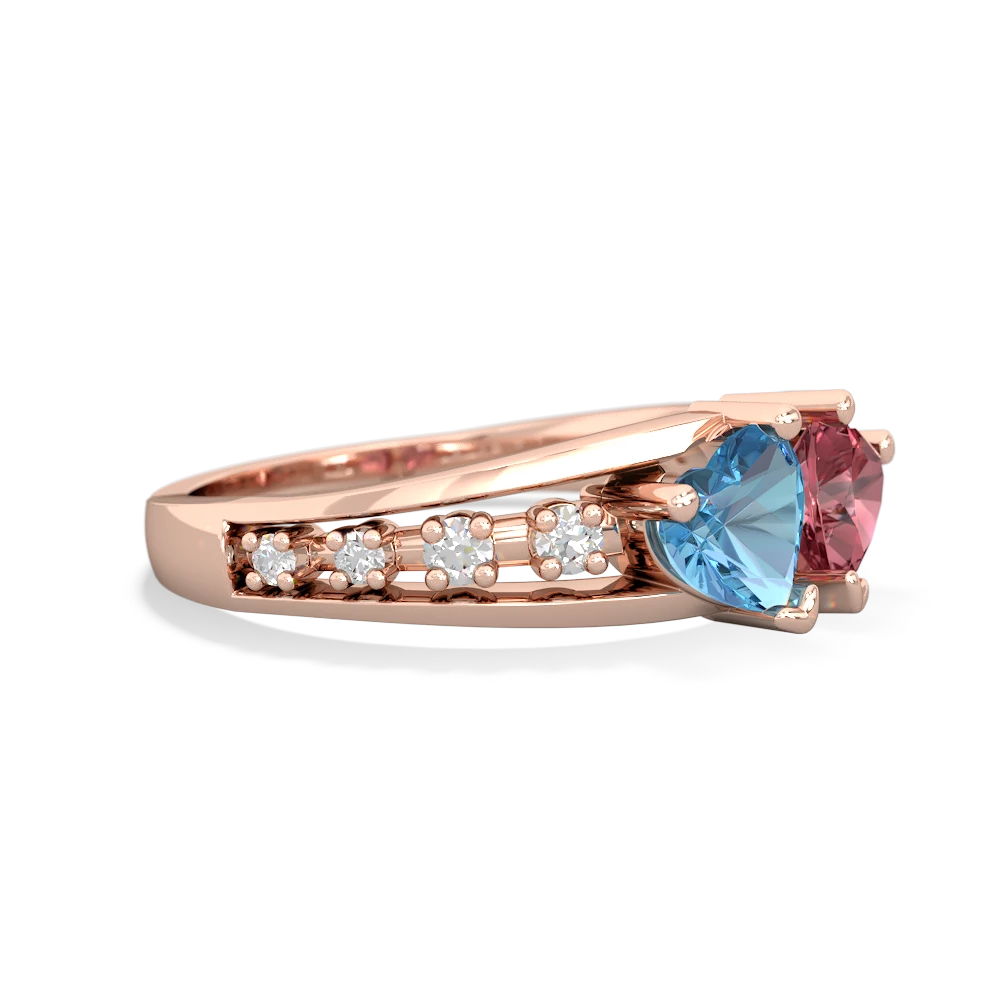 Blue Topaz Heart To Heart 14K Rose Gold ring R3342