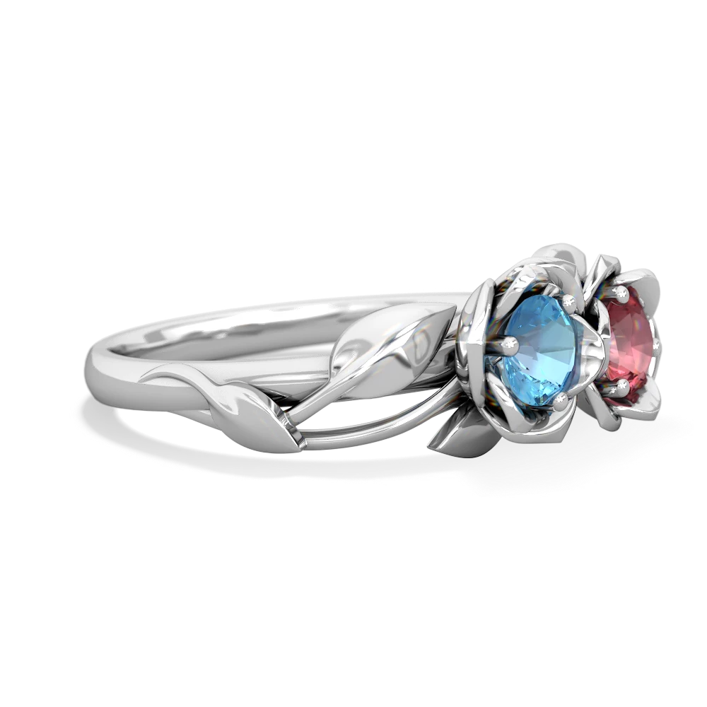 Blue Topaz Rose Garden 14K White Gold ring R5510