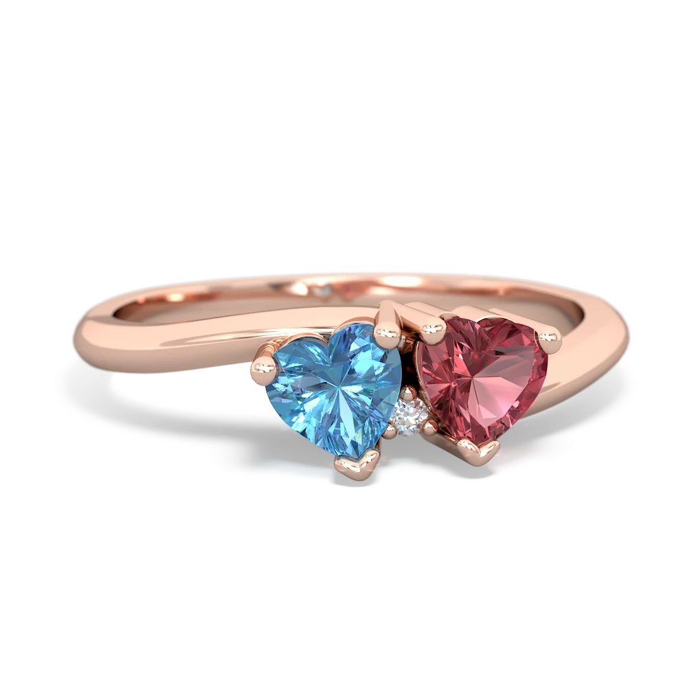 Blue Topaz Sweethearts 14K Rose Gold ring R5260