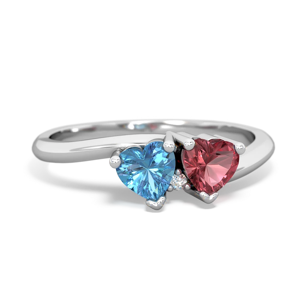 Blue Topaz Sweethearts 14K White Gold ring R5260