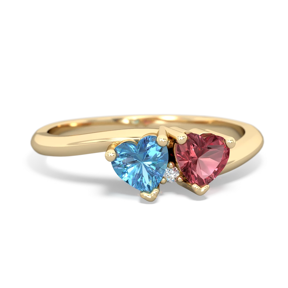 Blue Topaz Sweethearts 14K Yellow Gold ring R5260