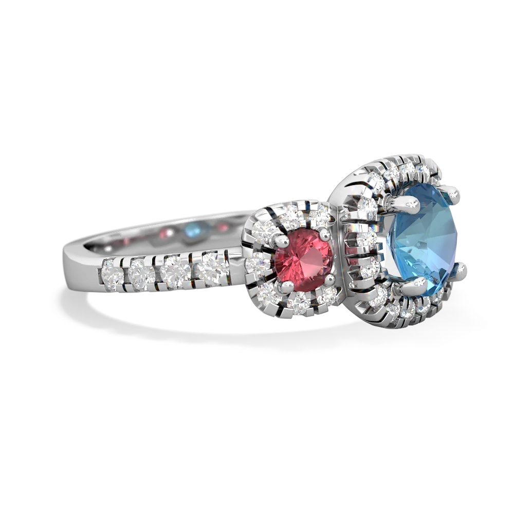 Blue Topaz Regal Halo 14K White Gold ring R5350