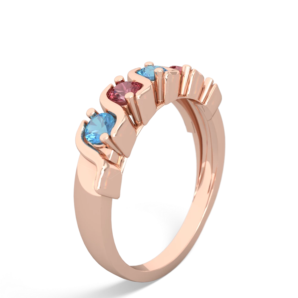 Blue Topaz Anniversary Band 14K Rose Gold ring R2089