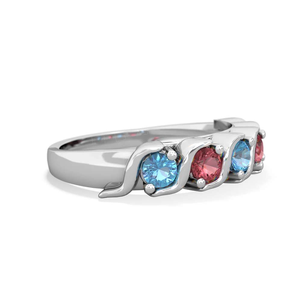 Blue Topaz Anniversary Band 14K White Gold ring R2089