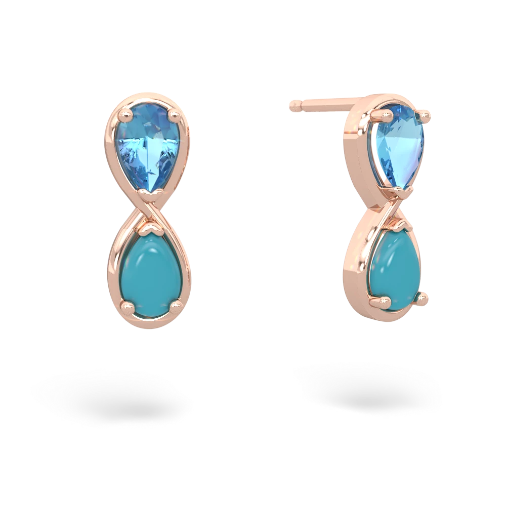 Blue Topaz Infinity 14K Rose Gold earrings E5050