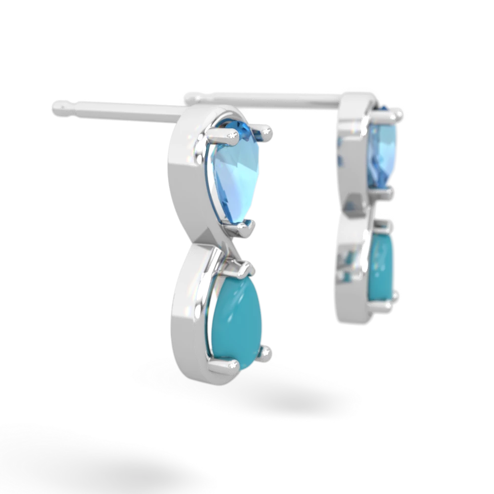 Blue Topaz Infinity 14K White Gold earrings E5050