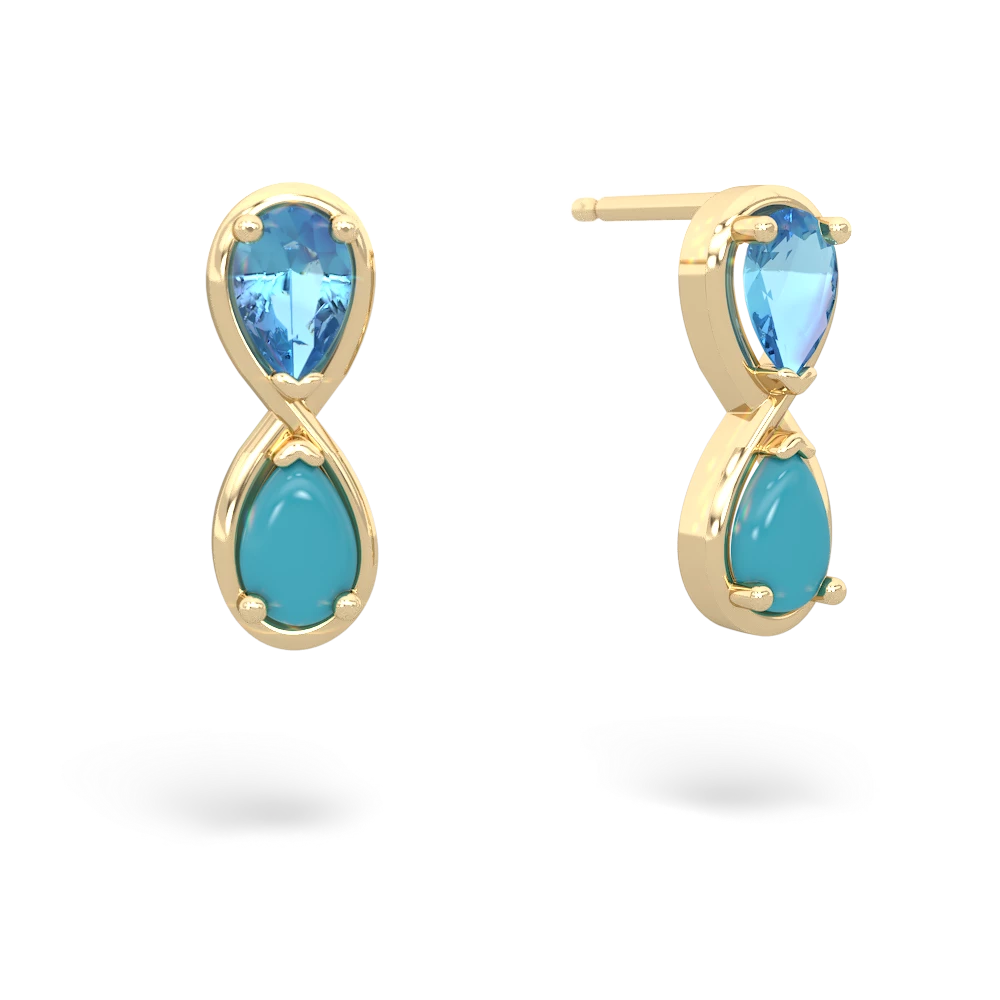 Blue Topaz Infinity 14K Yellow Gold earrings E5050