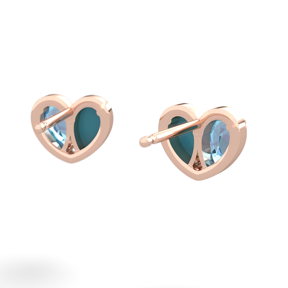 Blue Topaz 'Our Heart' 14K Rose Gold earrings E5072