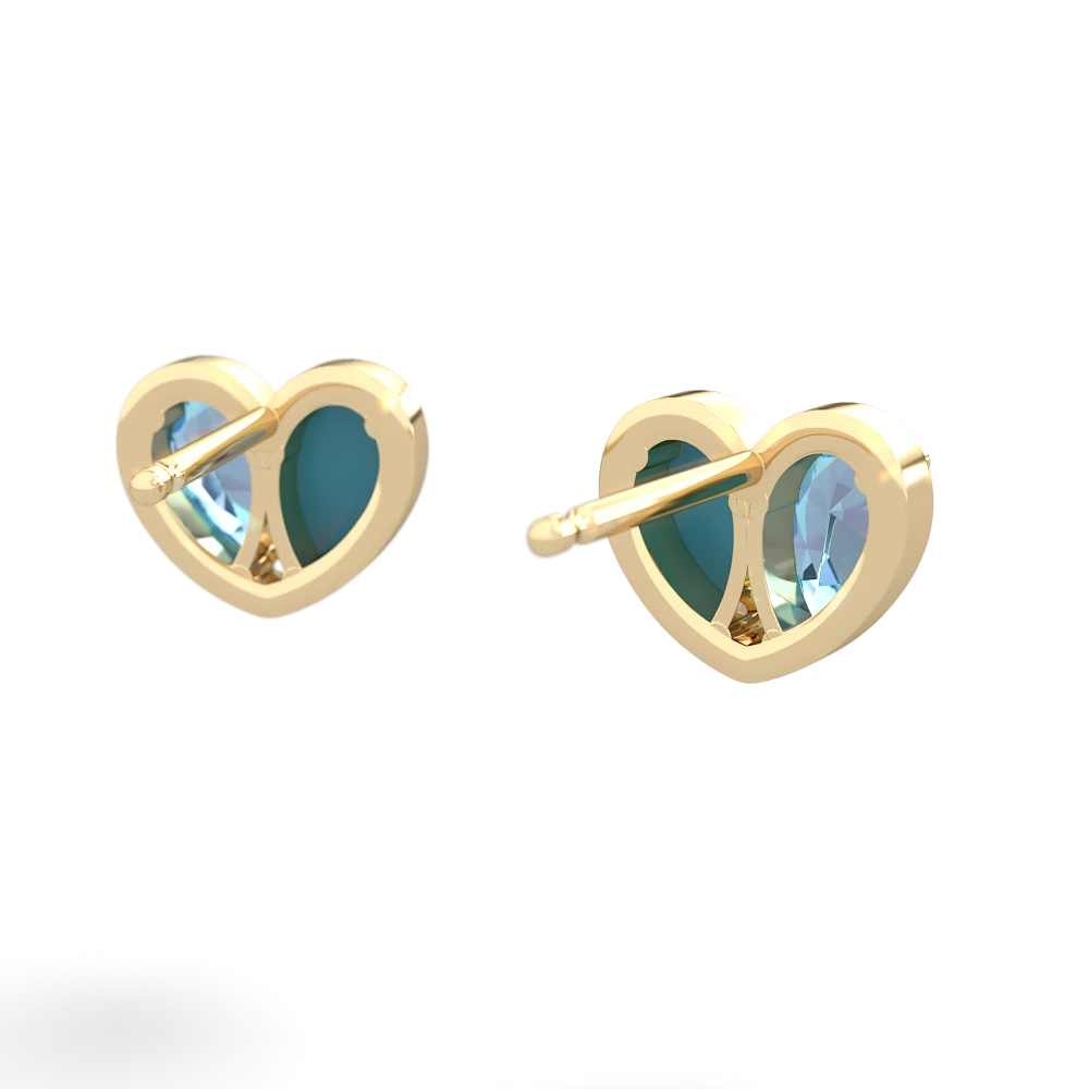 Blue Topaz 'Our Heart' 14K Yellow Gold earrings E5072