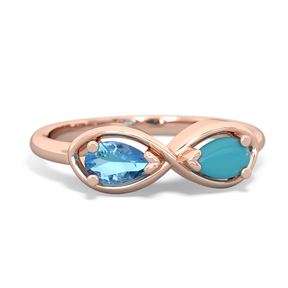 Blue Topaz Infinity 14K Rose Gold ring R5050