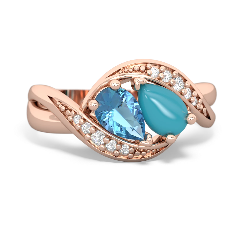 Blue Topaz Summer Winds 14K Rose Gold ring R5342